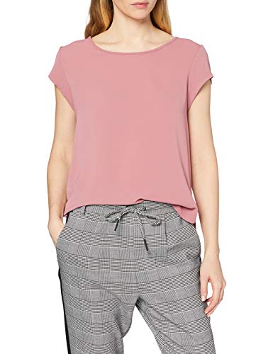 Only Onlvic S/s Solid Top Noos Wvn Camiseta sin Mangas, Rosa (Mesa Rose), X-Small (Talla del Fabricante: 34) para Mujer