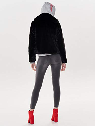 Only Onlvida Faux Fur Jacket Otw Noos Chaqueta, Negro (Black Black), Small para Mujer