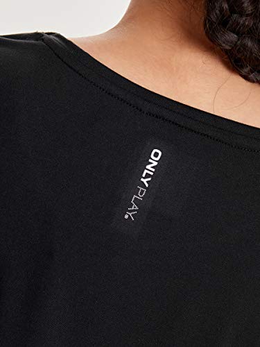 Only Onpaubree SS Loose Training tee-Opus Camisa Deportiva, Negro (Black Black), Medium para Mujer