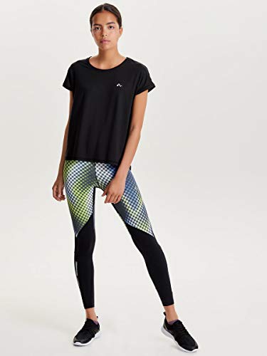 Only Onpaubree SS Loose Training tee-Opus Camisa Deportiva, Negro (Black Black), Medium para Mujer