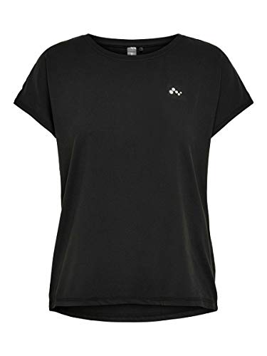 Only Onpaubree SS Loose Training tee-Opus Camisa Deportiva, Negro (Black Black), Medium para Mujer