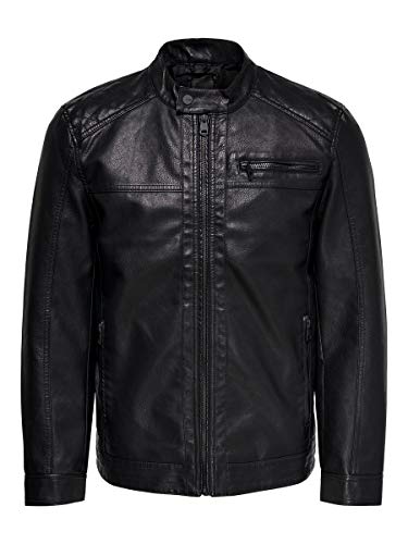 Only & Sons Onsal PU Noos Otw Chaqueta, Negro (Black), Large para Hombre