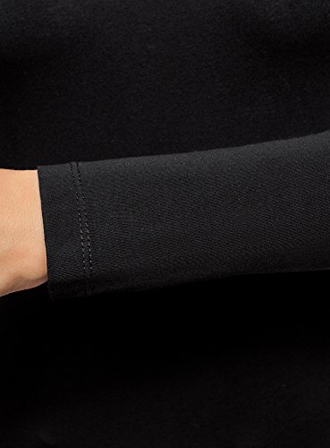 oodji Collection Mujer Camiseta de Manga Larga, Negro, ES 42 / L