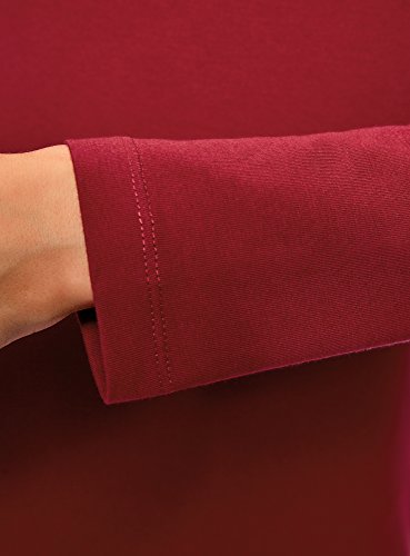 oodji Collection Mujer Camiseta de Manga Larga, Rojo, ES 38 / S