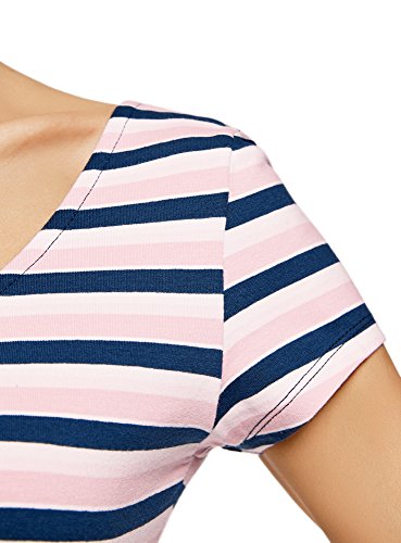 oodji Collection Mujer Vestido Ajustado con Escote Pronunciado en la Espalda, Rosa, ES 44 / XL