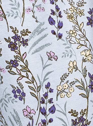 oodji Ultra Mujer Pantalones Estampados de Estar por Casa, Azul, ES 36 / XS