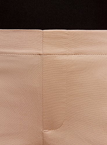 oodji Ultra Mujer Pantalones Recortados con Cintura Elástica, Beige, ES 42 / L