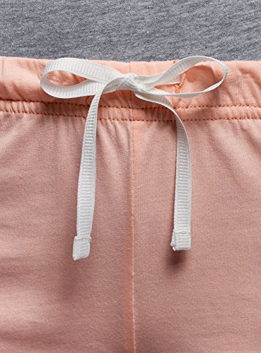 oodji Ultra Mujer Pijama de Algodón con Estampado, Gris, ES 36 / XS