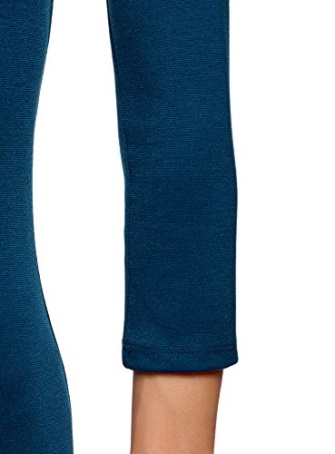 oodji Ultra Mujer Vestido Ajustado con Escote Barco, Azul, ES 40 / M