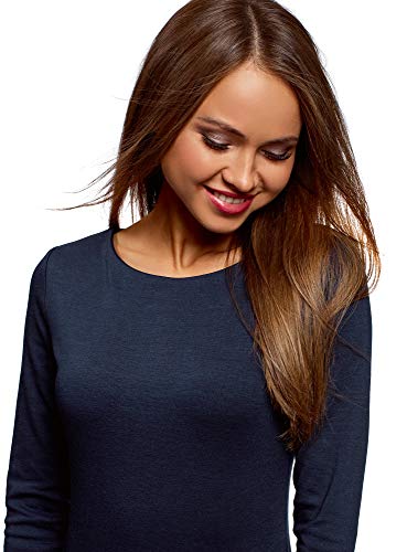 oodji Ultra Mujer Vestido Básico Ajustado, Azul, ES 36 / XS