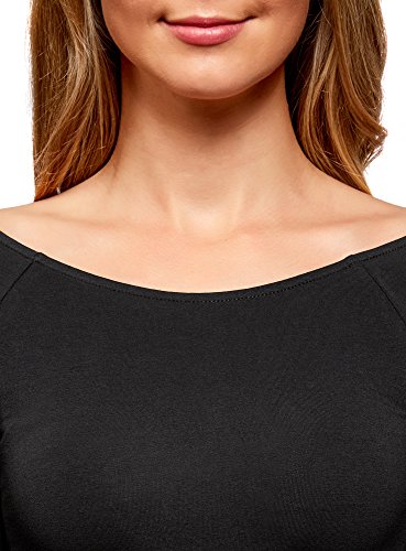 oodji Ultra Mujer Vestido con Escote Barco (Pack de 2), Negro, ES 38 / S