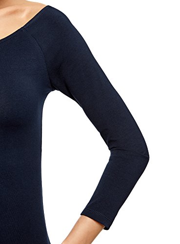 oodji Ultra Mujer Vestido con Escote Barco (Pack de 3), Azul, ES 36 / XS