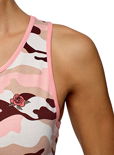 oodji Ultra Mujer Vestido de Algodón Ajustado, Rosa, ES 34 / XXS