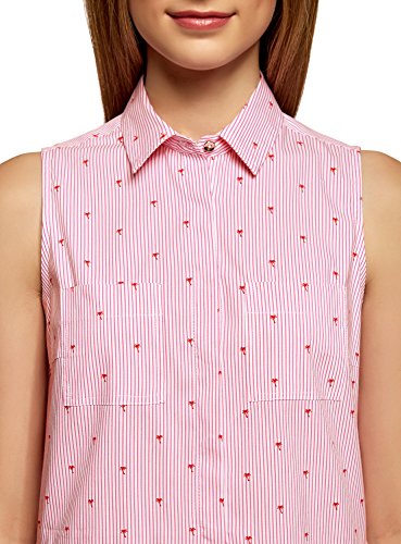 oodji Ultra Mujer Vestido de Algodón, Rosa, ES 38 / S