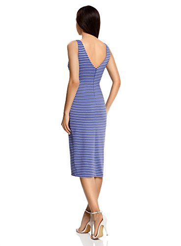 oodji Ultra Mujer Vestido de Corte Asimétrico con Abertura, Gris, ES 36 / XS