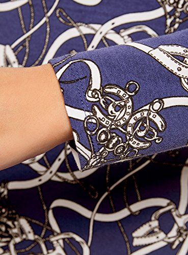 oodji Ultra Mujer Vestido de Punto Ajustado, Azul, ES 34 / XXS