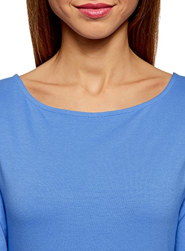 oodji Ultra Mujer Vestido de Punto Básico, Azul, ES 34 / XXS