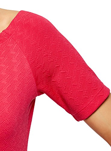 oodji Ultra Mujer Vestido de Punto con Escote Barco, Rosa, ES 36 / XS