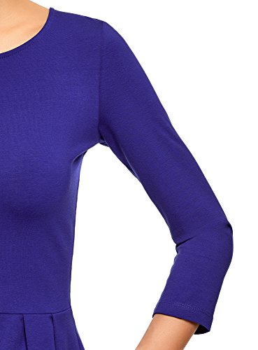 oodji Ultra Mujer Vestido de Punto Entallado, Azul, ES 36 / XS