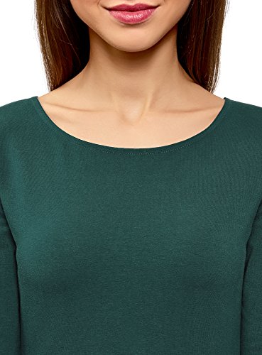 oodji Ultra Mujer Vestido de Punto Entallado, Verde, ES 36 / XS