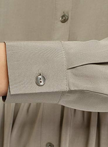 oodji Ultra Mujer Vestido de Viscosa Holgado, Verde, ES 36 / XS