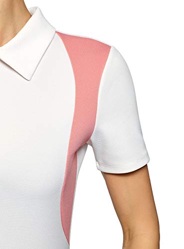 oodji Ultra Mujer Vestido Entallado de Manga Corta, Blanco, ES 42 / L