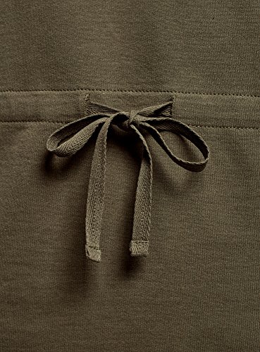 oodji Ultra Mujer Vestido Recto con Jaretas, Verde, ES 44 / XL