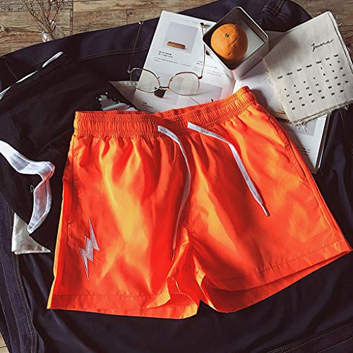 OPAKY Pantalones Deportivos Pantalones Cortos Elástico Bañador Hombre Pegatinas de la Moda de Verano Bolsillo Chico Playa Poliéster Secado Rápido Bañadores Natacion Ligero Moda Shorts