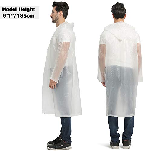 Opret Chubasqueros Impermeable (Paquete de 2), Ponchos Impermeables Capa Lluvia con Mangas y Capucha para Mujer y Hombre, Chubasquero Transparente
