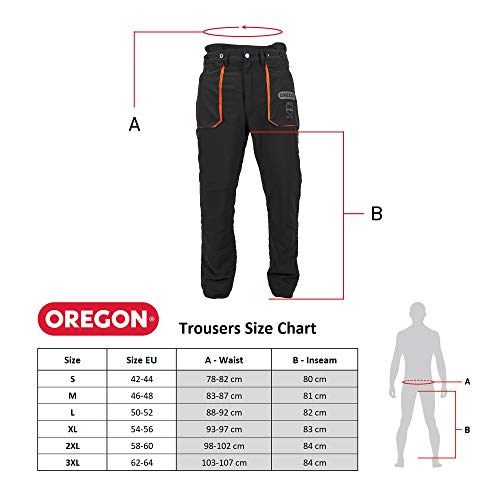 Oregon 295445/XL - Protección peto pantalones yukon seguridad motosierra - tipo a