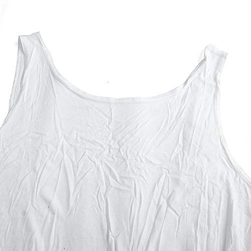 OrientalPort Camiseta de tirantes para mujer, sexy, espalda descubierta, camiseta de verano, casual, gimnasio, yoga, con nudo giratorio Blanco L - XL
