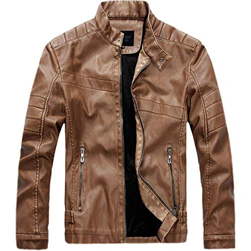 Original Single Ebay AliExpress Amazon Plus Velvet PU Cuero Hombres Europeo y Americano Stand Up Collar de Cuero Chaqueta Hombre Abrigo