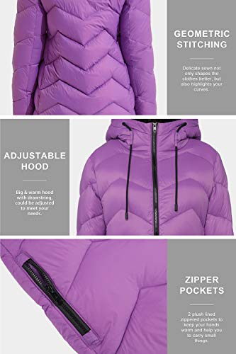 Orolay Abrigo Largo de Plumón para Mujer Chaqueta de Invierno con Capucha