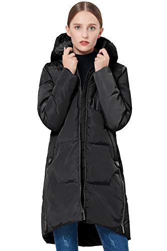 Orolay Chaqueta de Invierno Abrigo de Plumas con Estilo con Capucha Negro X-Large
