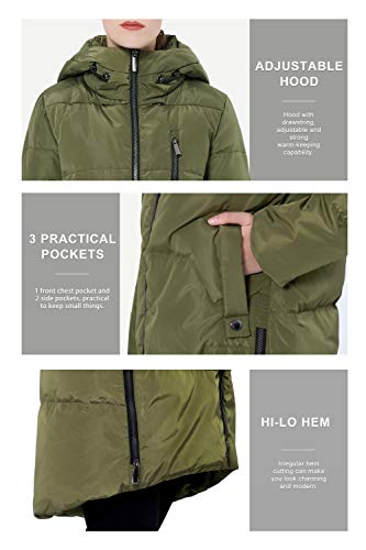 Orolay Chaqueta de Invierno Abrigo de Plumas con Estilo con Capucha Negro X-Large