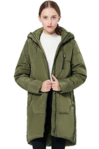 Orolay Chaqueta de Invierno Abrigo de Plumas con Estilo con Capucha Verde XX-Large