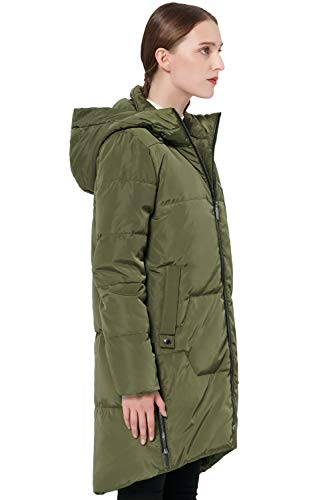 Orolay Chaqueta de Invierno Abrigo de Plumas con Estilo con Capucha Verde XX-Large