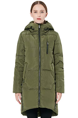 Orolay Chaqueta de Invierno Abrigo de Plumas con Estilo con Capucha Verde XX-Large