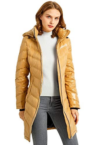 Orolay Chaqueta de Plumas Acolchada para Mujer Abrigo de Invierno Engrosado con Capucha Desmontable