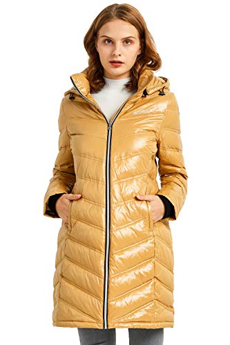 Orolay Chaqueta de Plumas Acolchada para Mujer Abrigo de Invierno Engrosado con Capucha Desmontable