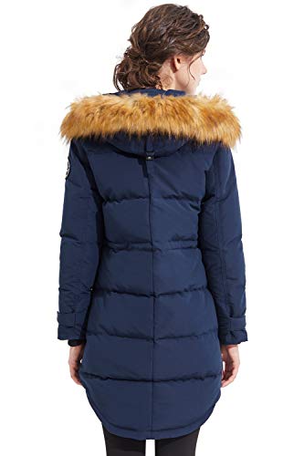 Orolay Chaqueta de Plumas Engrosada para Mujer Abrigo Acolchado de Invierno Abrigado Armada XX-Large