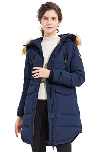 Orolay Chaqueta de Plumas Engrosada para Mujer Abrigo Acolchado de Invierno Abrigado Armada XX-Large