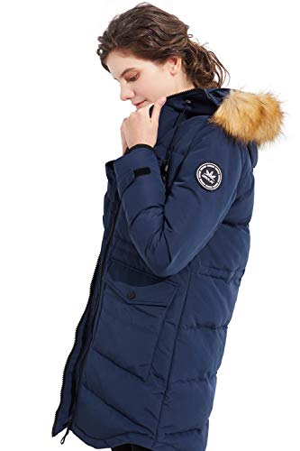 Orolay Chaqueta de Plumas Engrosada para Mujer Abrigo Acolchado de Invierno Abrigado Armada XX-Large