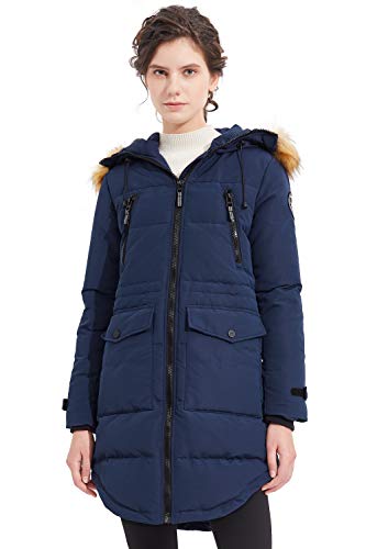 Orolay Chaqueta de Plumas Engrosada para Mujer Abrigo Acolchado de Invierno Abrigado Armada XX-Large