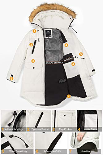 Orolay Chaqueta de Plumas Engrosada para Mujer Abrigo Acolchado de Invierno Abrigado Armada XX-Large