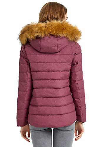 Orolay Chaqueta de Plumón al Aire Libre para Mujer con Capucha Abrigo Corto Acolchado de Invierno