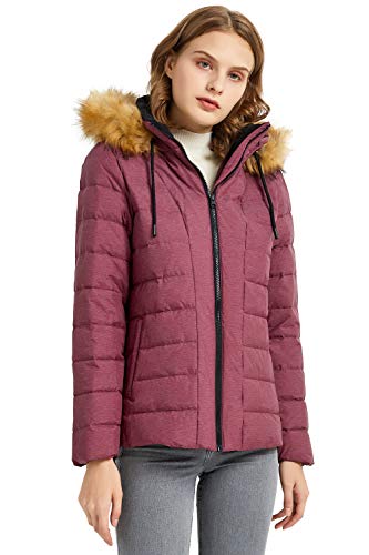 Orolay Chaqueta de Plumón al Aire Libre para Mujer con Capucha Abrigo Corto Acolchado de Invierno