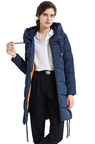 Orolay Contraste Esprosado Color Cordón Chaqueta con Capucha Azul S