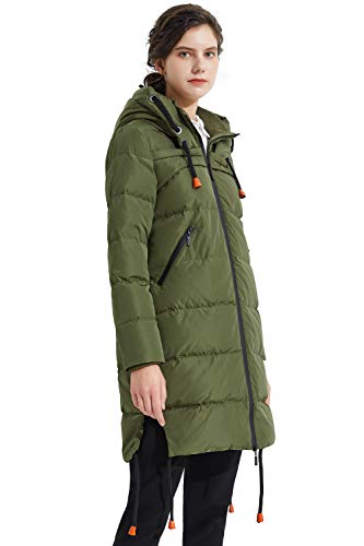 Orolay Contraste Esprosado Color Cordón Chaqueta con Capucha Verde XL