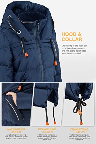 Orolay Contraste Esprosado Color Cordón Chaqueta con Capucha Verde XL